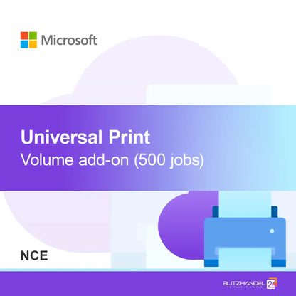 Universal Print -volyymilisäosa (500 työtä) (NCE)